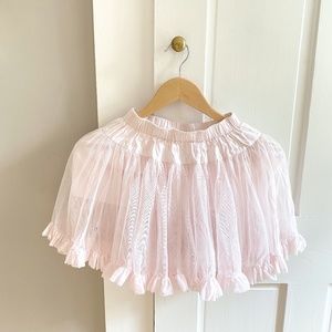 Girls Blush Pink Tulle Skirt, Size 3-4